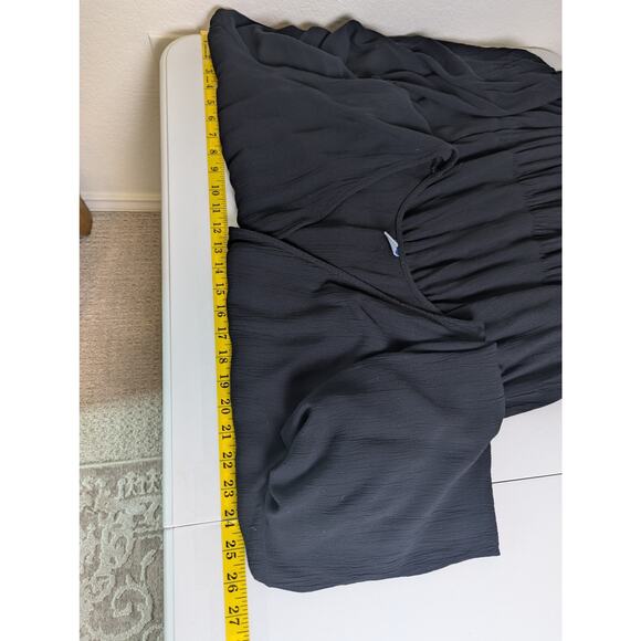 Old Navy Waist Defined Crepe Side Cutout Black Maxi Dress Women XXL Tall Boho - Picture 12 of 13